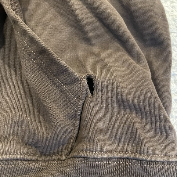 Saturdays NYC Hoodie Mens Large Brown Ditch Miller Standard Sweatshirt FLAWS - Picture 4 of 7